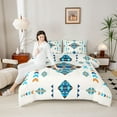 thumbnail image 4 of Feelyou Teal Aztec Abstract Twin Comforter Sets, Bohemian Mandala Bedding Set, 2 Pieces, 4 of 8
