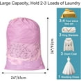 thumbnail image 2 of CozyNestFinds Heavy Duty Large Mesh Laundry Bags with ID Tag and Locking Drawstring Closure - 2 Pack, 24 x 36 inches - Laundry Hamper Liner, Washable Laundry Bag for Travel, Sports, Dorms (Pink), 2 of 14