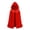 Red, variant on Womens Velvet Hood Cape Halloween Christmas Ruffle Short Cloak Mrs Claus Costume
