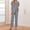 *Gray, variant on Women's Polka Dot Button Down Pajama Set,Short Sleeve Top and Long Pants Loungewear White,Women's Plus XXL