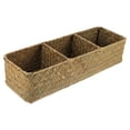 thumbnail image 1 of 1pc 3 Compartments Home Storage Box Sea Grass Woven Sundries Storage Case, 1 of 5