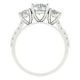 thumbnail image 4 of 1.97 ctw 3 Stone Anniversary Ring for Women | Round Cut Moissanite | Hyperallergenic Solid 14K White Gold, 4 of 5