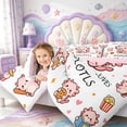 thumbnail image 3 of Manfei Sea Animal Axolotl Full Size Comforter Sets,Watercolor Salamander Print Bedding Comforter Set,Pink Reversible,3pcs,1 Comforter and 2 Pillowcases, 3 of 7