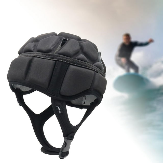 Casco de rugby Soledad EVA de alta densidad de cabeza suave casco de fútbol casco de monopatín de hockey Negro L