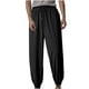 thumbnail image 1 of Pantalones largos de moda para hombre, con bolsillos, de color liso, informales, de seda helada, 1 of 2