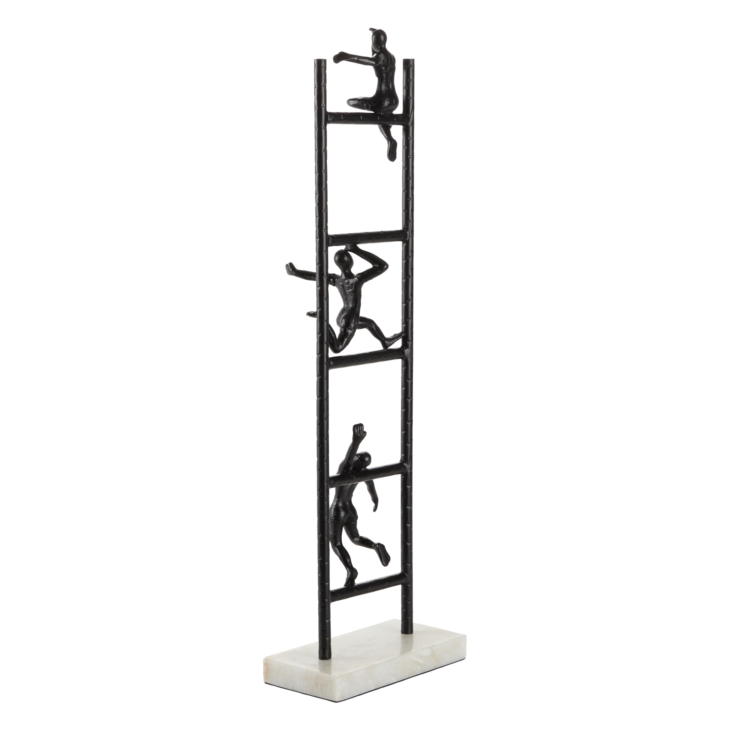 DecMode 8"W, 26"H Metal Contemporary Geometric Sculpture, Black