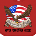 thumbnail image 4 of Inktastic Memorial Day- Never Forget Our Heroes- Bald Eagle Boys or Girls Baby Bib, 4 of 4