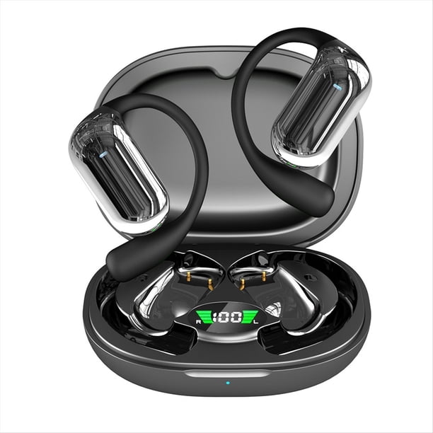 Auriculares Bluetooth 5.3 con Traducción de IA y Gancho para la Oreja. Auriculares de Oído Abierto para Correr, Fitness y Aprendizaje B