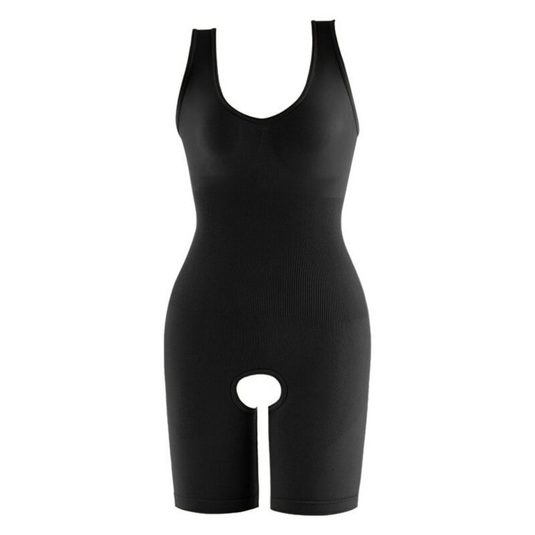 YWDJ Body Suit Shapewear for Women Tummy Control Abdomen Closing Open Shift  Underwear One-Piece Body Shaping Black XXXL 