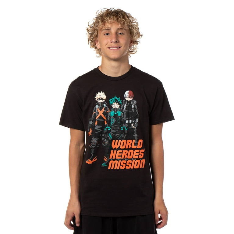 MAN WITH A MISSION HERO Ꭲシャツ【Ꮇ】 My Hero Academia World Heroes Mission Men's MHA Manga Deku