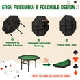 thumbnail image 6 of Avawing Foldable, Octagon 8 Players Texas Holdem Poker Table, Green, 6 of 7