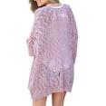thumbnail image 3 of Womens Crochet Cardigan Sweater Boho Style Oversized Open Front Outwear, 3 of 4