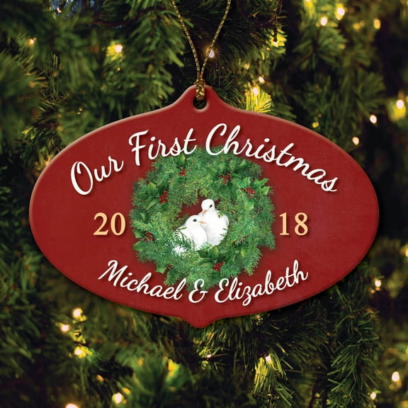 Personalized Our First Christmas Dove Ornament