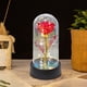thumbnail image 4 of Día de San Valentín Flor Artificial Colorida Rosa Regalo de Luz LED con Cubierta de Vidrio - Rojo, 4 of 8