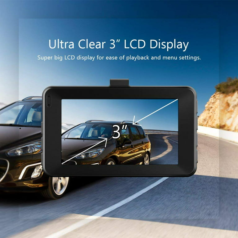 Dash Cam, Crosstour 1080P Car DVR Dashboard Camera Full HD with 3 LCD  Screen