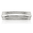thumbnail image 5 of 925 Sterling Silver 6mm Comfort Fit Double Milgrain Plain Classic Wedding Band Ring, 5 of 8