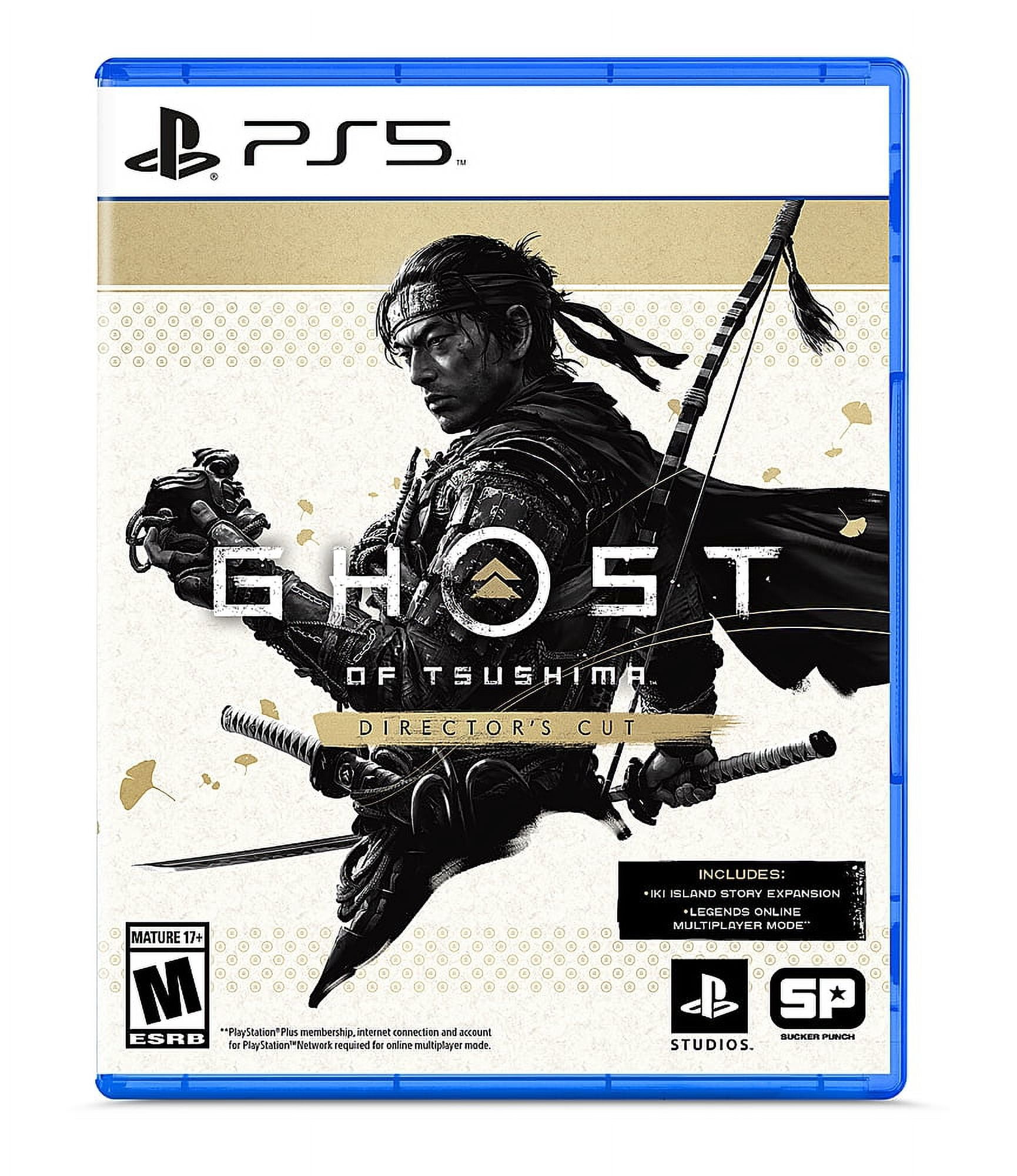 PlayStation 5 Slim Disc 2TB SSD Edition Bundle with Ghost of Tsushima Director's Cut and C-Gamers Dual-Controller Charger - PS5, White
