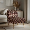 thumbnail image 3 of HELLHERO Coffee Bean Pattern Elastic Bottom Breathable Armless Accent Chair Protector Stain Protection Slipper Chair Soft Cover for Armless Chair, 3 of 8