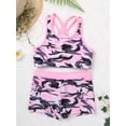 thumbnail image 5 of Sholeno Girls Tankini Swimsuit Two Piece Crop Topw with Boyshorts Summer Swimwear Bathing Suits Camouflage Pink 16, 5 of 7