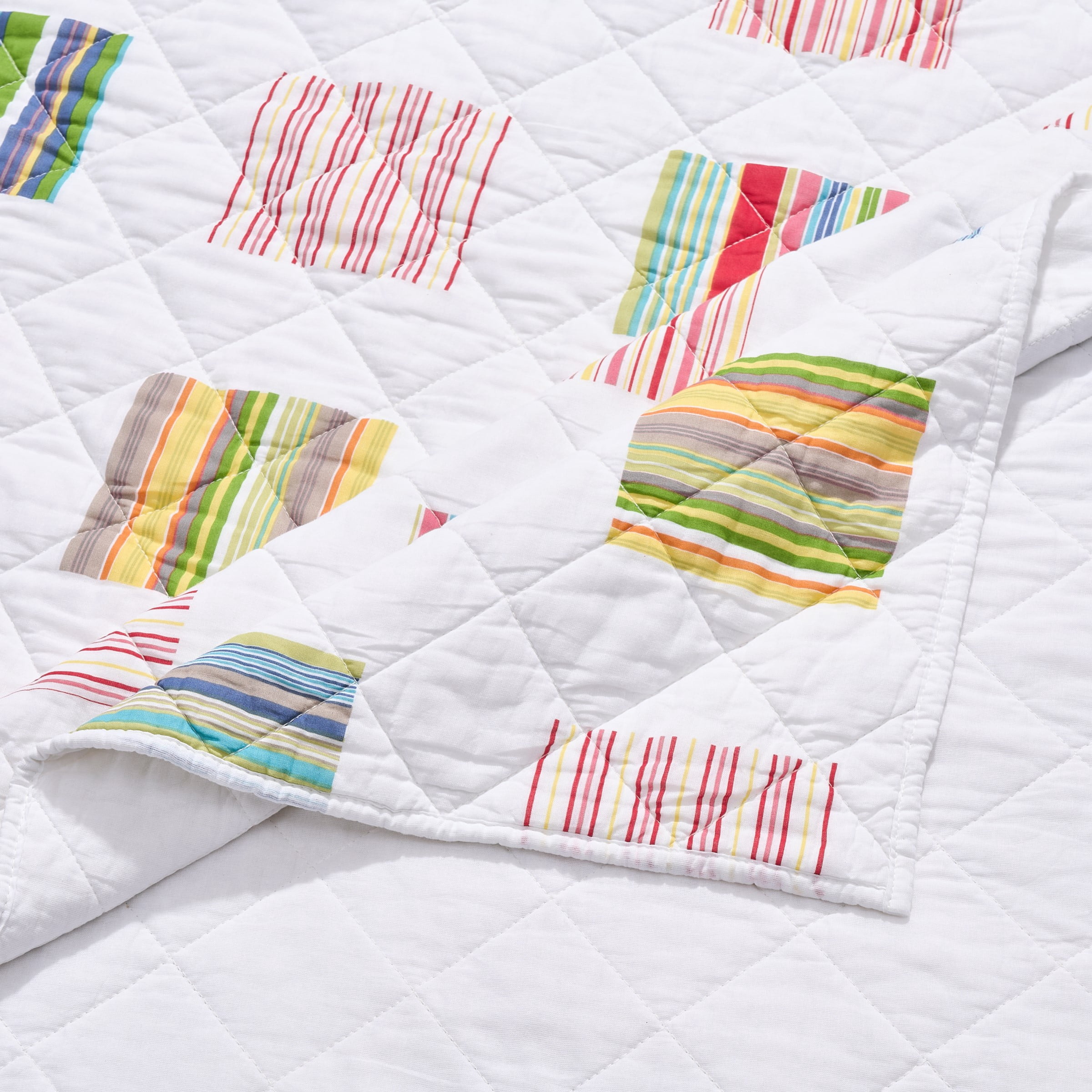 Greenland Home Sailor Modern Block Print Cotton Quilt Set, 3-Piece King, for Adults