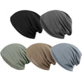 thumbnail image 7 of Zhengup Slouchy Beanie Thin Knitted Skull Cap Winter Baggy Sleep Cap Unisex Hip-Hop Hat Headwear Head Wrap Cap for Men Women, 7 of 7
