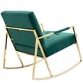 thumbnail image 6 of Accent Chair, Modern Velvet Fabric Leisure Rocking Chair with Stainless Steel Feet and High Backrest, Comfy Single Sofa Rocker Armchair for Lounge Nursery Living Room, Emerald, 6 of 9