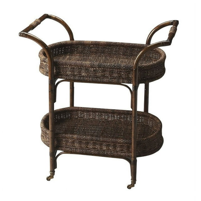 Beaumont Lane Chariot de Bar en Rotin Brun Moyen