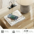 thumbnail image 3 of Set of 2 Oak End Tables with Drawers, Mid Century Modern Wooden Nightstands, 3 of 6