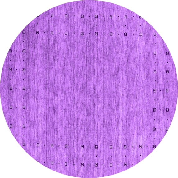 Ahgly Company Indoor Round Abstract Purple Contemporary Area Rugs, 5' Round