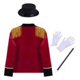 thumbnail image 4 of Choomomo Costume d'Uniforme Major Trompette pour Garçons Manches Longues avec Franges Manteau Rouge C 10, 4 of 5