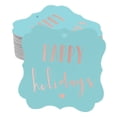 thumbnail image 1 of Inkdotpot Real Rose Gold Foil Happy Holiday Tags Favor Bracket Shape Hang Pack Of 100 Paper Tags, 1 of 6