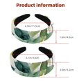 thumbnail image 3 of 2 Pack Flowers and Green Leaves Headbands for Women Fashion Wide Headband Yoga Workout Head Bands Hair Accessories Band, 3 of 6