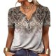 thumbnail image 1 of Camisa Personalizada para Mujer Cuello en V Manga Corta Estampado Floral Jersey Top con Botones Camiseta con Cuello de Botón para Mujer ANGGREK Otros, 1 of 5