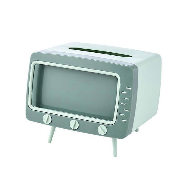Lindo soporte para caja de pañuelos multifunción cuadrado para el hogar, decoración de escritorio kawaii, caja de pañuelos para TV, soporte para teléfono rosa, organizador de almacenamiento, verde