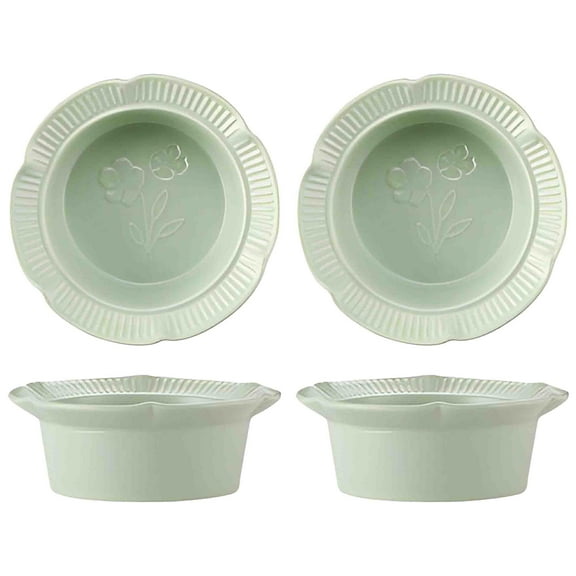 Large Cereal Bowls Set, Soup Bowls Microwave Safe, Rice Bowls, Breakfast Bowls, Ceramic Cereal Bowls-green-Set of 4