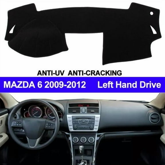 Leather For MAZDA 6 For Mazda6 2009 2010 2011 2012 Dashboard Protects Mat Car Dash Cover Black