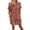 Pink, variant on Uobin Womens Button Down Shirt Dress Solid Color Short Sleeve Casual Loose Tunic Dress Breathable Daily Wear