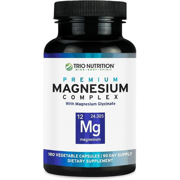Trio Nutrition Magnesium Complex 90 Day Supply | 420 mg Magnesium Supplement | Calm, Relax, Stress Relief, and Muscle Recovery |Magnesium Glycinate & Vitamin B6 for Rapid Absorption *