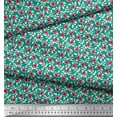 thumbnail image 3 of Soimoi Rayon Fabric Leaves & Poppy Floral Print Fabric by the Yard 42 Inch Wide, 3 of 3