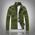 thumbnail image 3 of Nueva chaqueta vaquera de moda para hombre, chaqueta vaquera blanca de vaquero, chaqueta vaquera ceñida informal para hombre, abrigo de algodón, prendas de vestir, ropa masculina brillar Electrónica, 3 of 5