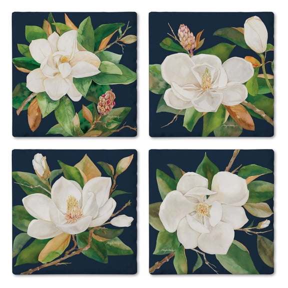 Thirstystone Magnolia 4-Pack Assorted Tumbled Tile Coasters