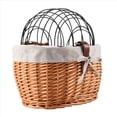 thumbnail image 2 of Cat Dog Bicycle Front Handlebar Basket Pets Seat Handwoven Wicker Road Bike Basket Pet Cat, 2 of 9