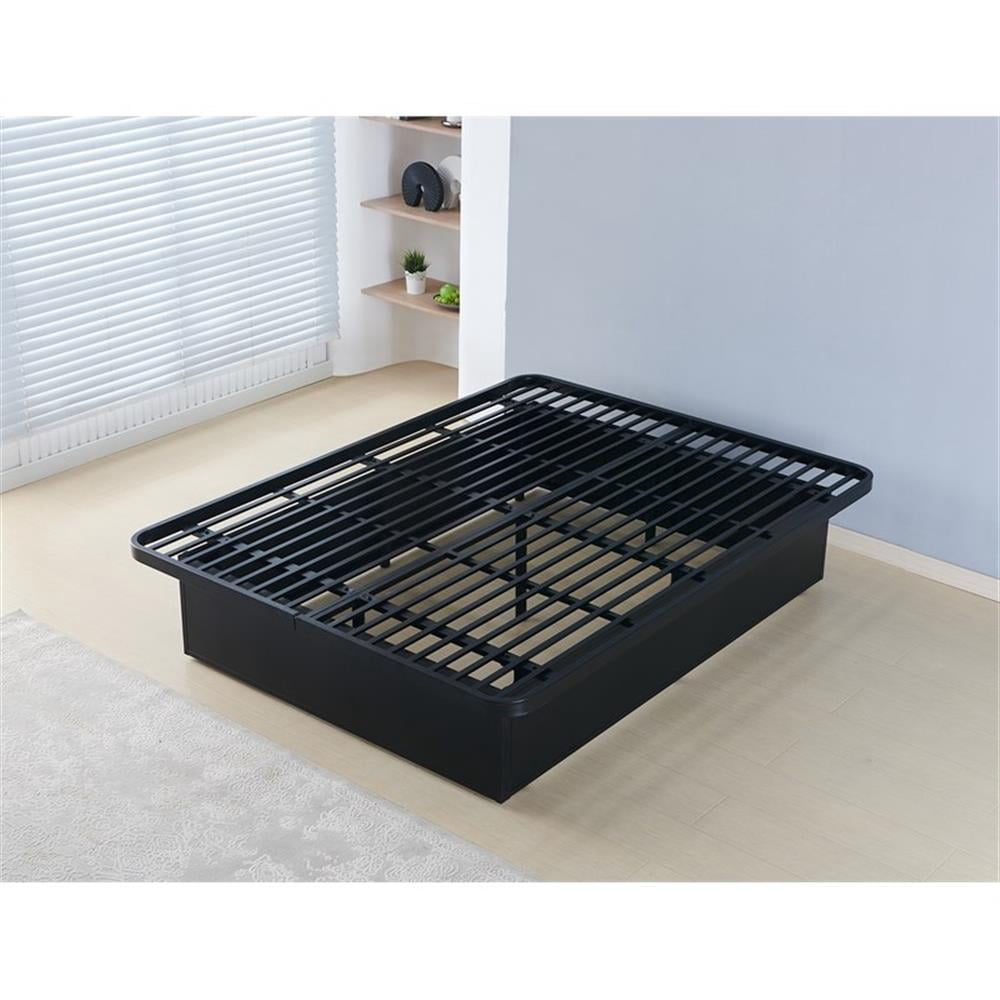 Modern Style Heavy Duty Queen Size Bed base Frame made with Metal in Black