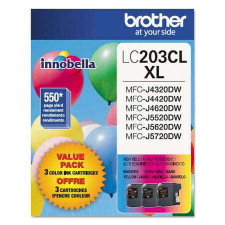 Brother Genuine LC2033PKS High-Yield Printer Ink Cartridges, Cyan/Magenta/Yellow