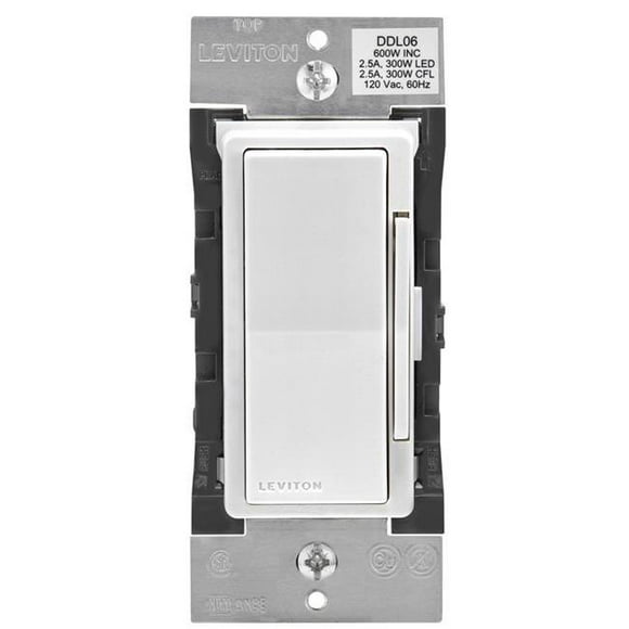 Leviton 3769833 Decora 15 amp 600 watt Bluetooth Digital Dimmer White Ivory Light Almond