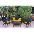 thumbnail image 2 of Jeco 4pc Windsor Honey Wicker Conversation Set - Purple Cushions, 2 of 2
