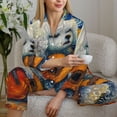 thumbnail image 6 of Honeii Dog Guitar Starry Night Print Women's Pajama Sets Long Sleeve Button Down Sleepwear Nightwear Soft Pjs Lounge Sets 2PCS-Medium, 6 of 7