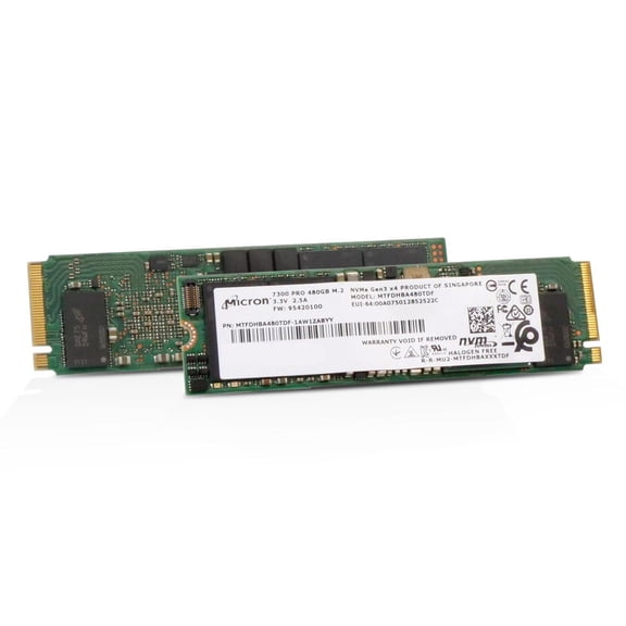 Pre-Owned Micron 5300 PRO 480GB M.2 SATA SSD | MTFDHBA480TDF-1AW1ZABYY | Enterprise Solid State Drive