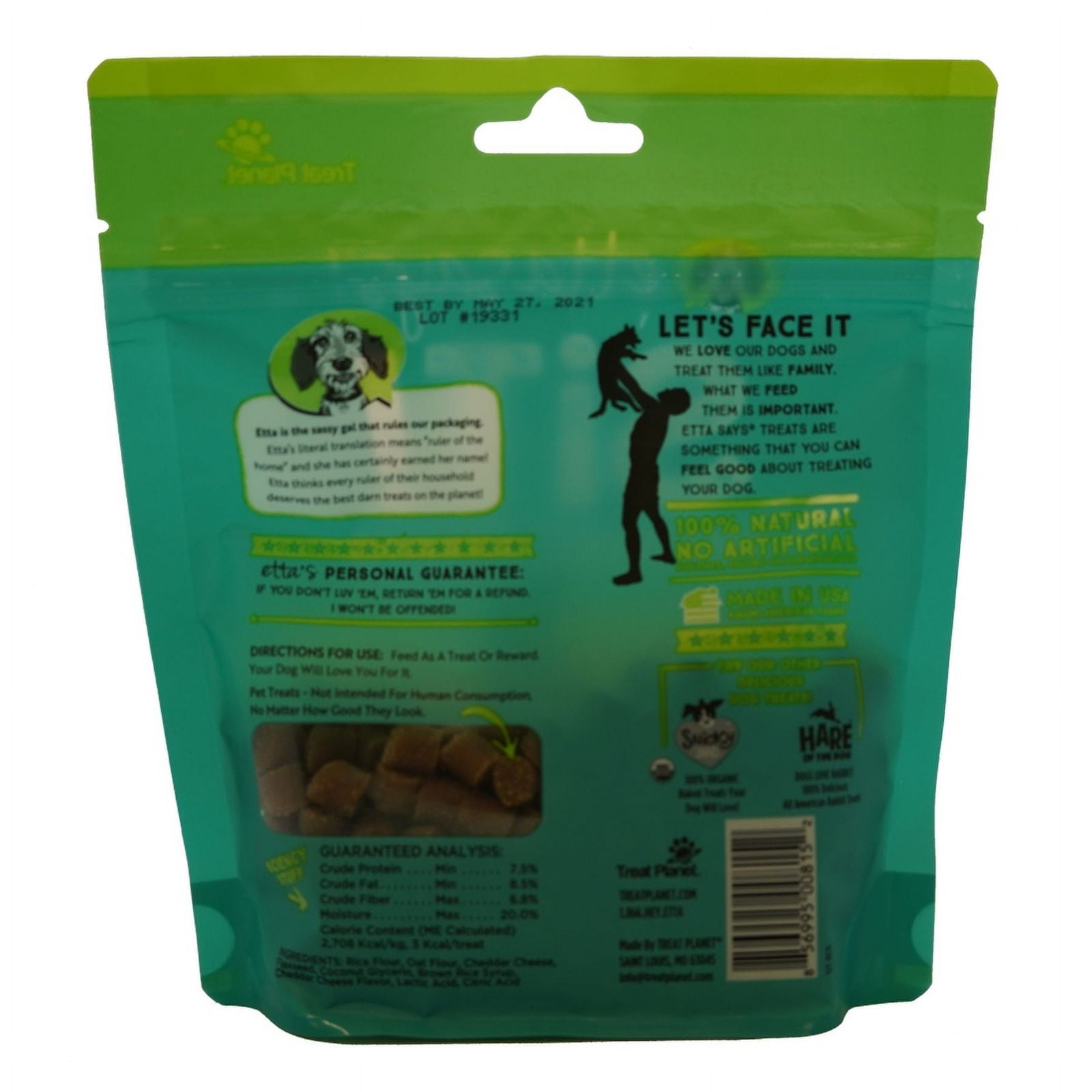 Etta Says! Sit! Dog Training Treats Cheese Recipe 6 oz