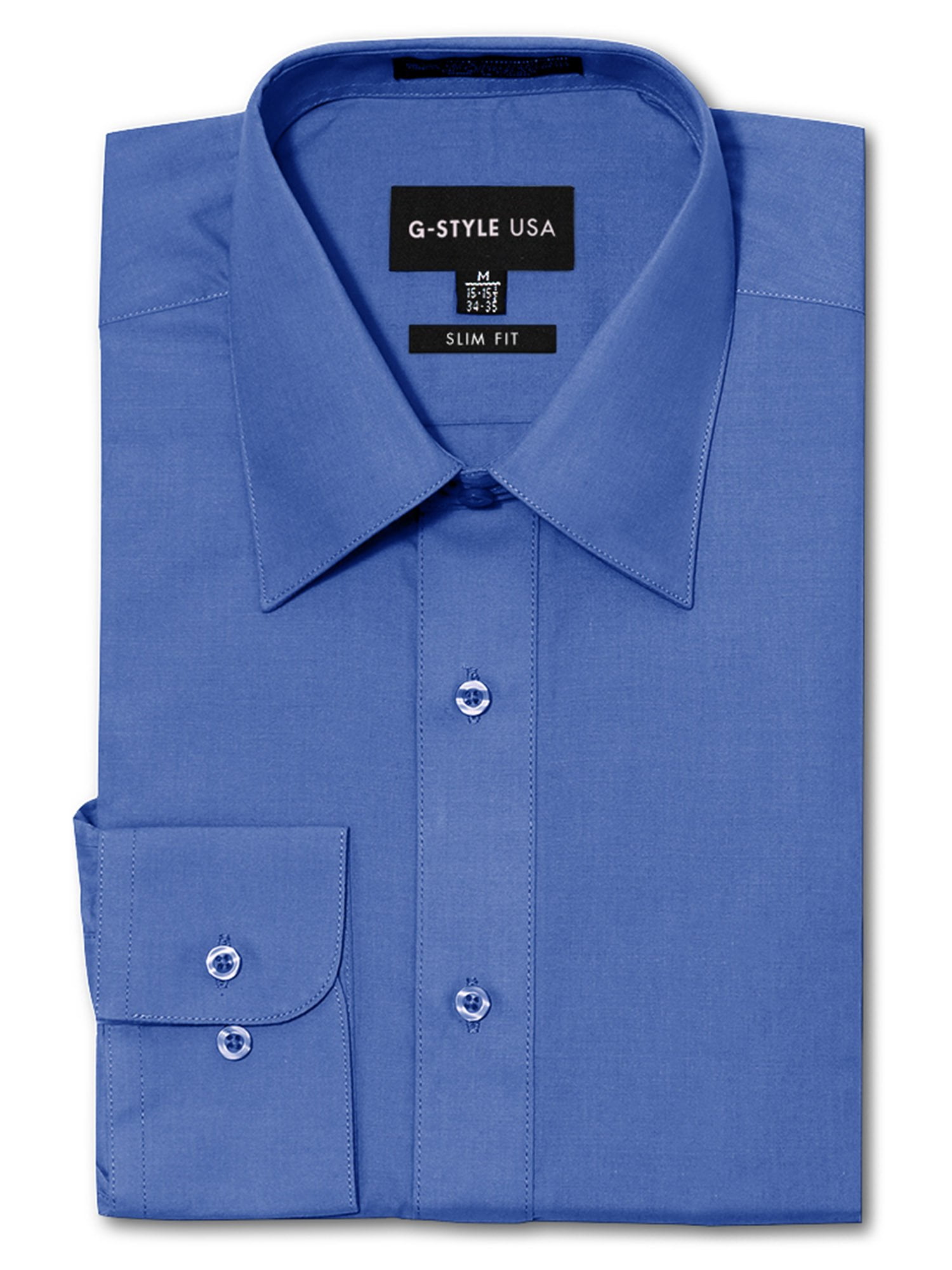 18.5 New Men's Stafford Travel Performance Super Dress Shirt X-Tall Fit Blue 18 